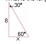 What is the length of side x in the triangle below?-example-1