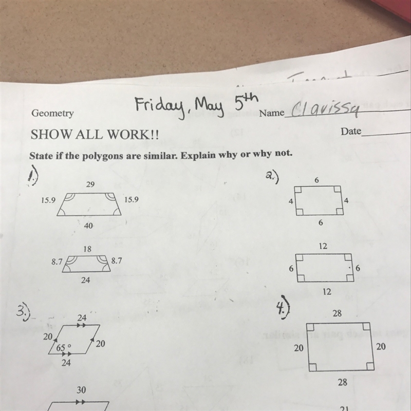 How do I state if the polygons is similar?-example-1