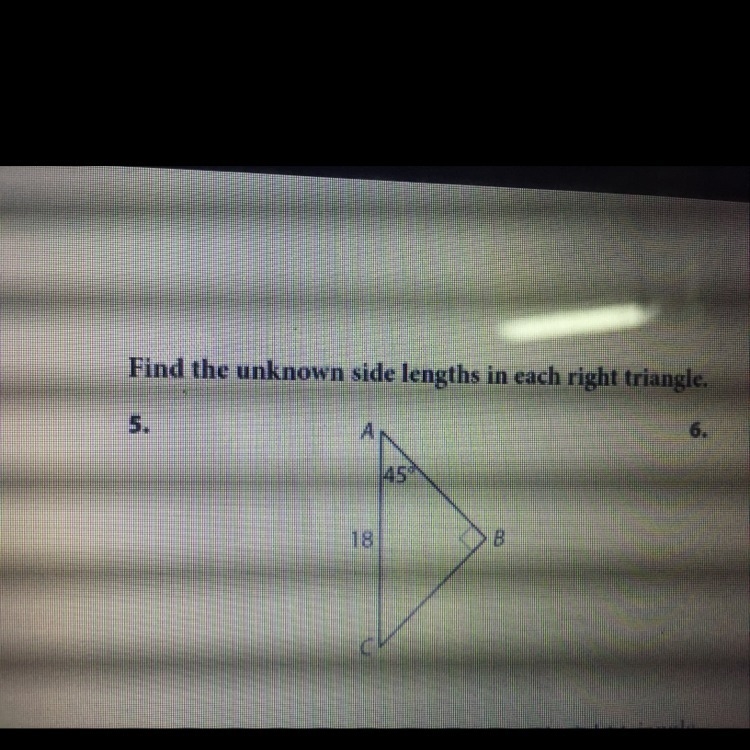 How to find the unknown length of right triangle-example-1