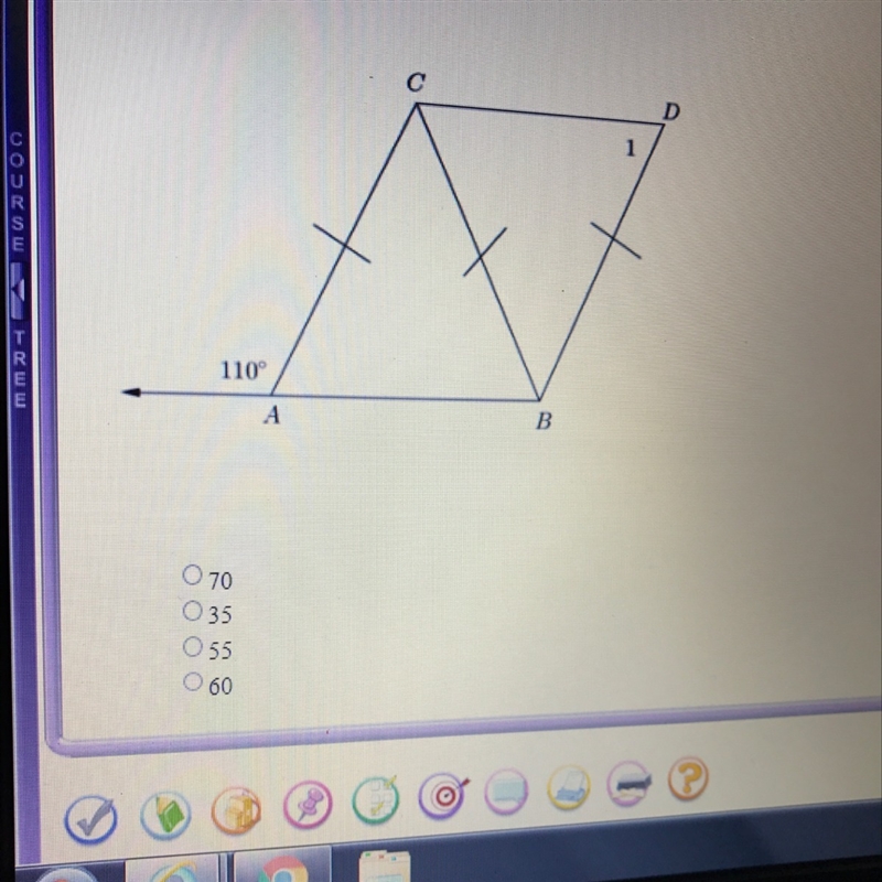 Find the measure of angle 1, given that AB || CD-example-1