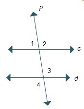 Which set of equations is enough information to prove that lines c and d are parallel-example-1