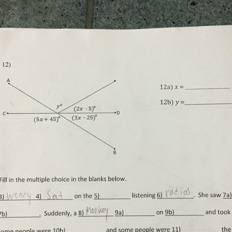 ASAP HELP FOR NUMBER 12, Thank you so much!!! :)-example-1