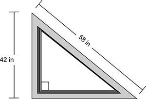 What is the length of the third side of the window frame below? (Figure is not drawn-example-1