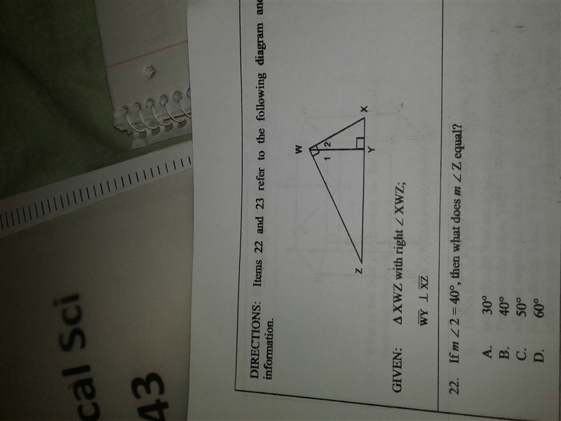 If m <2 =40o then What does m <z equal-example-1