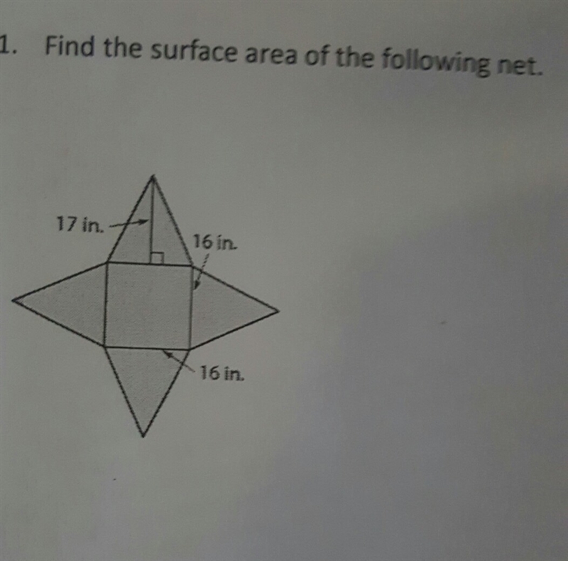 Find the surface area of the following net.-example-1