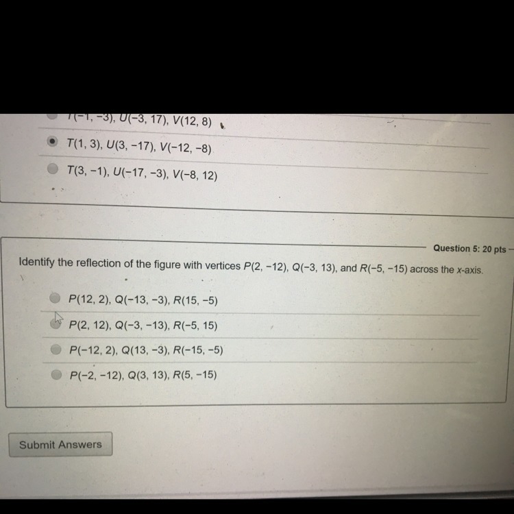 Identify the reflection of the figure with vertices-example-1