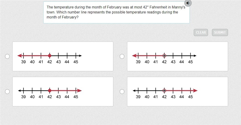 The temperature during the month of February was at most 42° Fahrenheit in Manny's-example-1