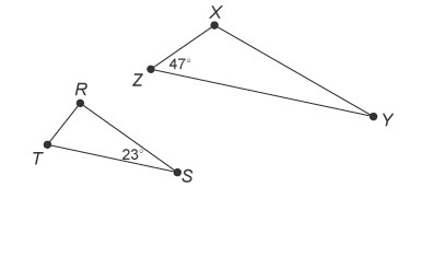 △RST is similar to triangle △XYZ by the AA Similarity Postulate . What is the measure-example-1