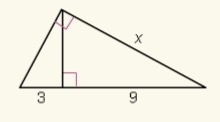 Solve for x. A) 10.5 B) 10 C) 6√3 D) 20-example-1