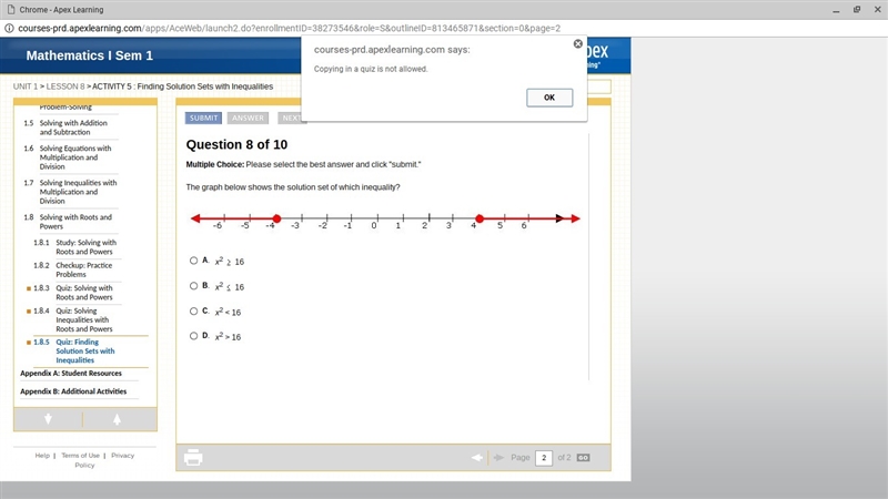 The graph below shows the solution set of which inequality help plz !-example-1