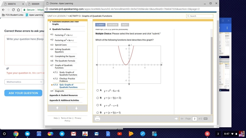 Which of the following functions best describes this graph?-example-1