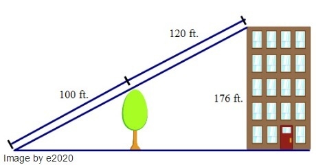 Use the information in the diagram to determine the height of the tree to the nearest-example-1