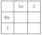 Simplify using a table. (5w+2)(8w+5)-example-1