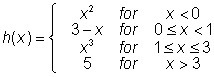 The function y = h(x) is defined as follows: h(1) = and h(4) =-example-1