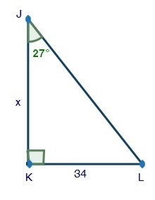 In ΔJKL, solve for x.-example-1