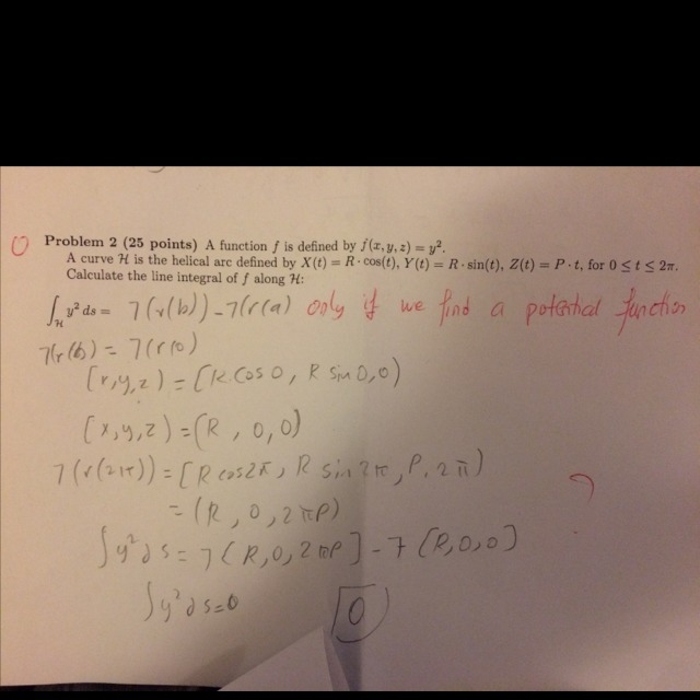 Solve the problem, calculate the line integral of f along h-example-1