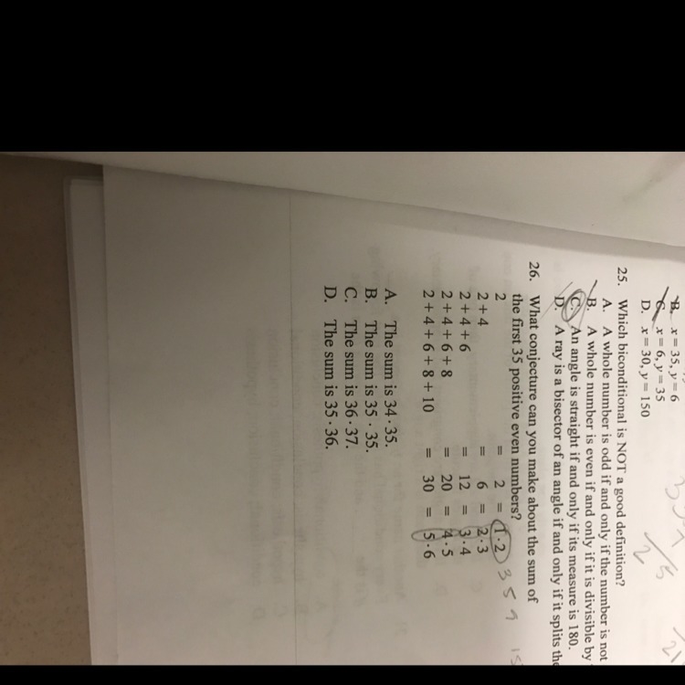 What conjecture can you make about the sum of the first 35 positive even numbers-example-1