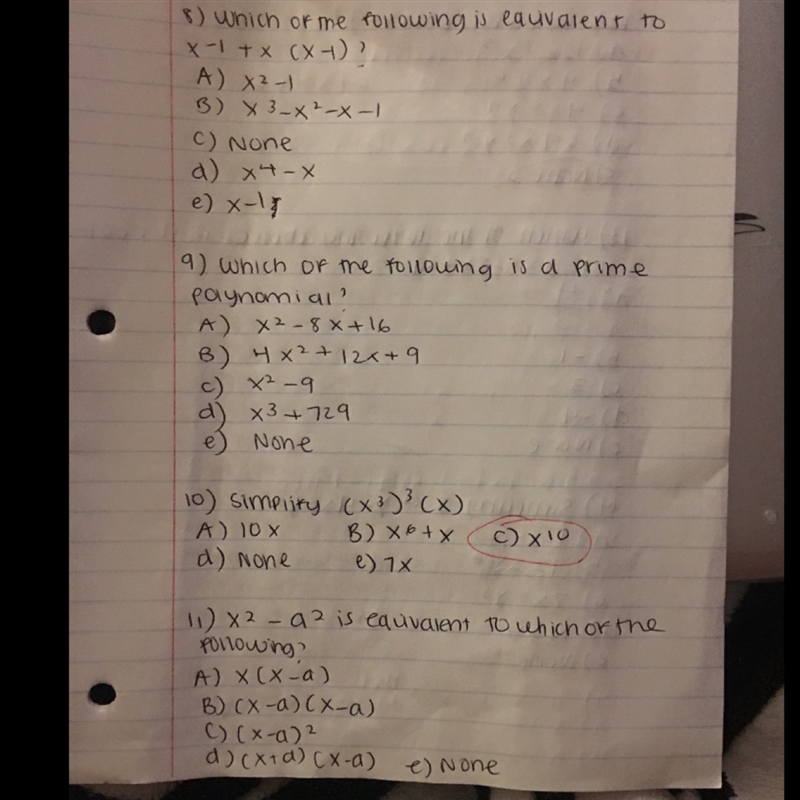 Can I please get help with number 8,9, and 11 please!!! (;-example-1