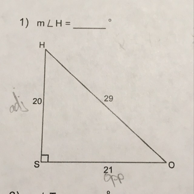 I need to know how to find angle "H"-example-1