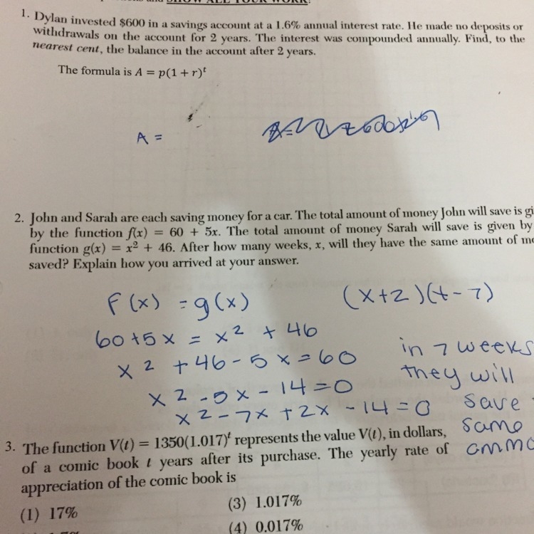 Help with 1 and 3 if possible show work-example-1