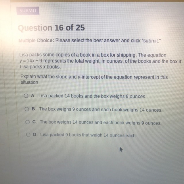 What’s the slope and y intercept of the equation-example-1