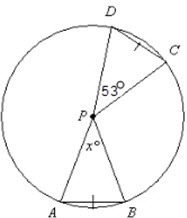 What is the value of x? 26.5 37 53 106-example-1