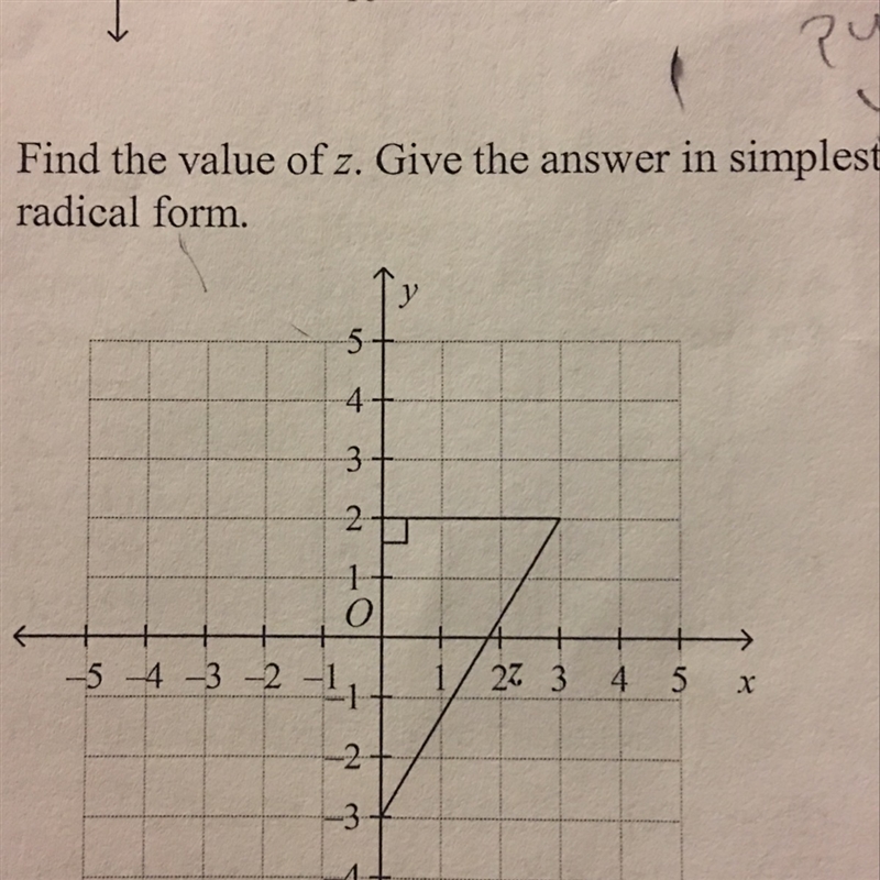 Find value of z. Give the answer in simplest radical form-example-1