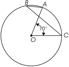 What is the size of ∠ABC shown in the above figure? A. 35°B. 20°C. 70°D. 140°-example-1