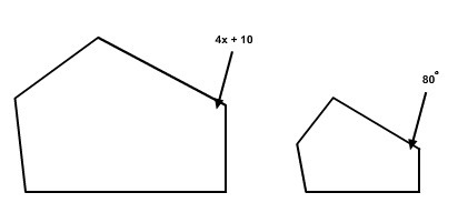 Find x in the following two irregular similar polygons. a.17.5 b.18 c.18.5 d.19-example-1