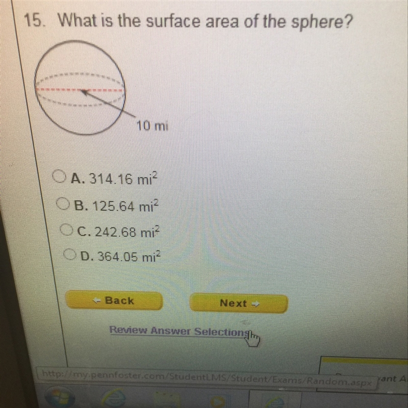 What is the surface area of the sphere-example-1