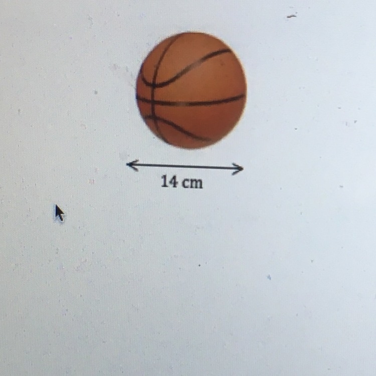 Calculate the volume of this mini basketball. Please help!-example-1