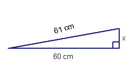 In centimeters, what is the unknown length in this right triangle? HELP ASAP ,THERE-example-1