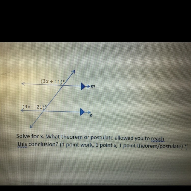 HI! PLEASE HELP!! I just need the postulate or theorem, i know how to do the problem-example-1