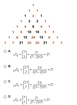 Which of the following demonstrates how the first 21 (on the left side of the triangle-example-1