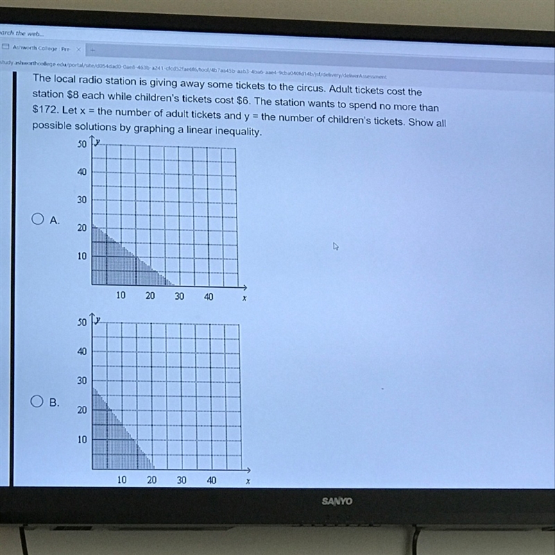 My question and graphics are in the picture please help me is it A or B-example-1