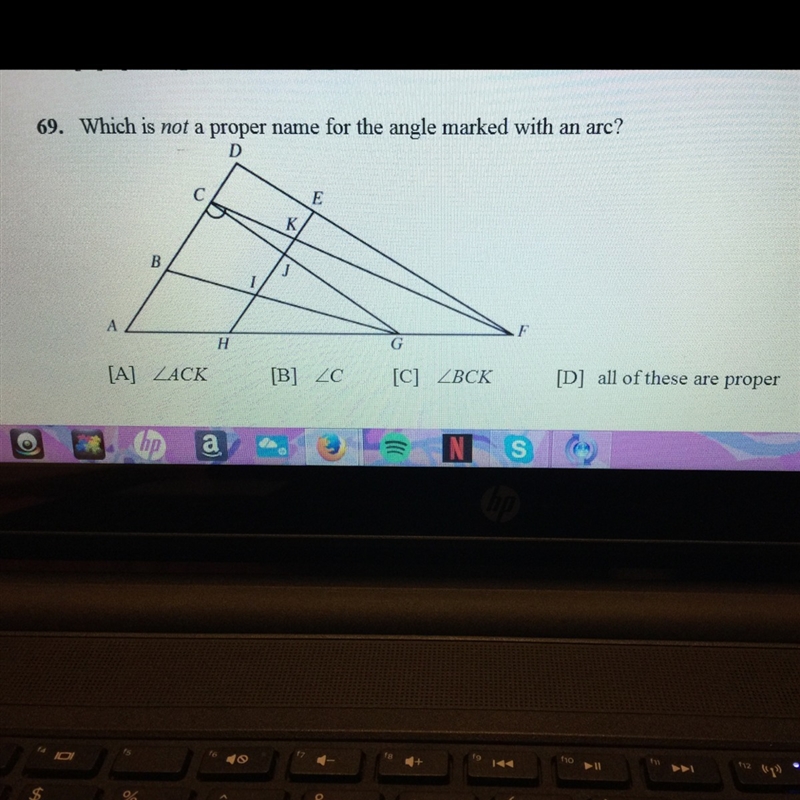 Which is not a proper name for the angle marked with an arc?-example-1