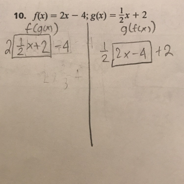 Verify that f and g are inverse functions. Help please? I'm stuck here!!!-example-1