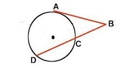 ∠ABD is formed by a tangent and a secant intersecting outside of a circle. If minor-example-1