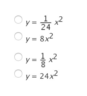 Which is the quadratic variation equation for the relationship? y varies directly-example-1