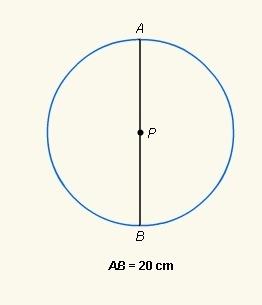 What is the circumference of circle p in pi?-example-1