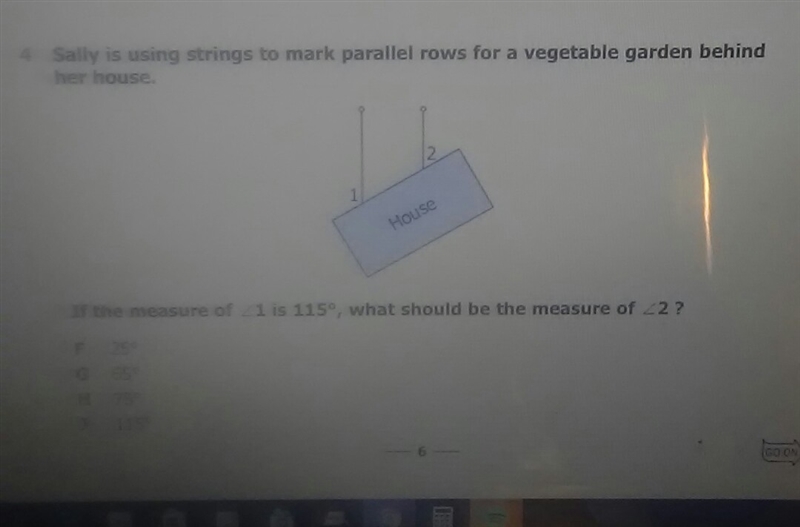 Answer choices are F.25 G.65 H.75 J.115-example-1