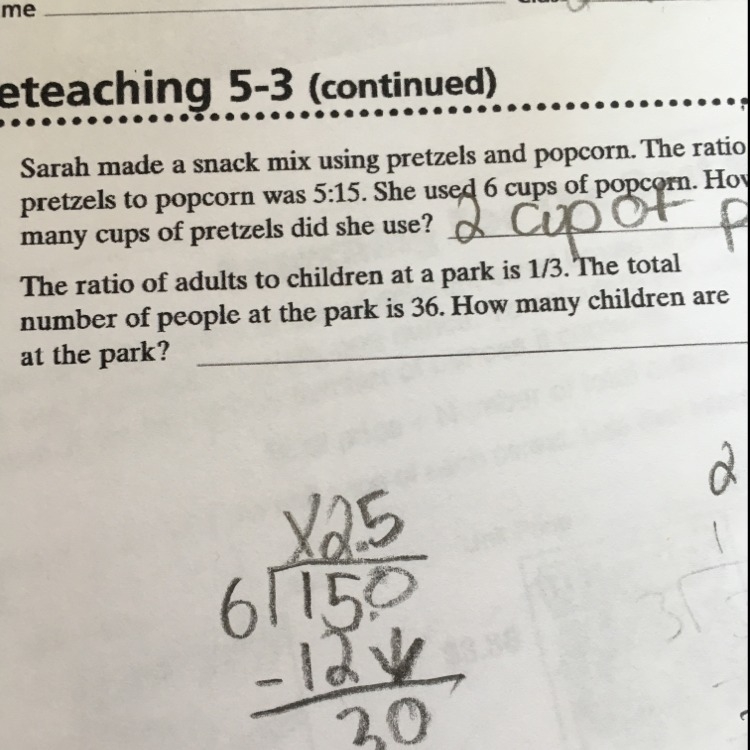 The ratio of adults to children at a park is 1/3. The total number of people at the-example-1