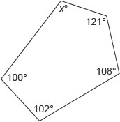 Solve for x. Enter your answer in the box. x = __°-example-1