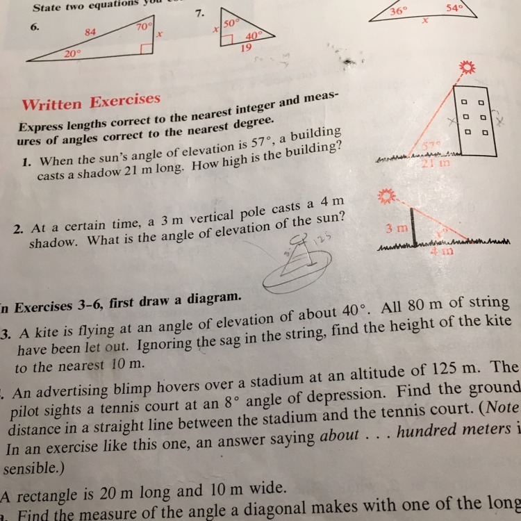 A kite is flying at an angle of elevation of about 40 degrees. all 80 m of string-example-1