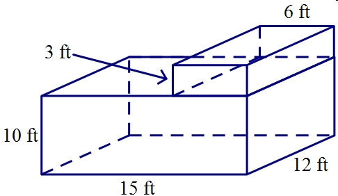 Find the combined volume of the two rectangular prisms. A.1,800 B.1,926 C.2,016 D-example-1