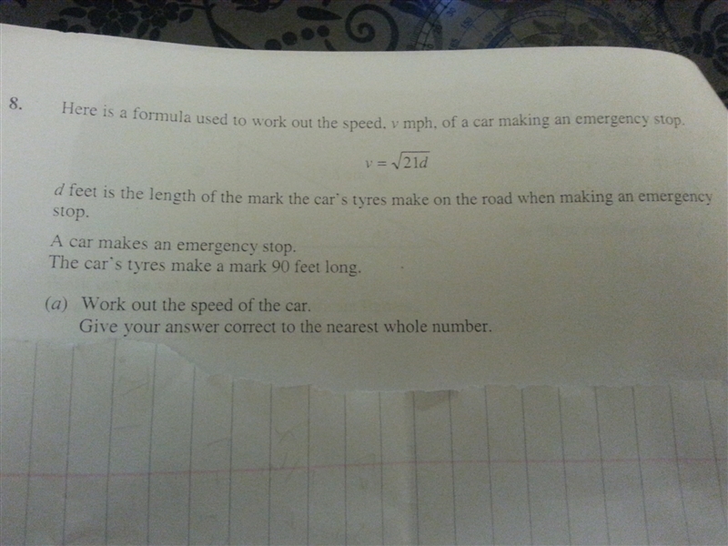 NEED HELP ASAP!! what is the speed of the car-example-1