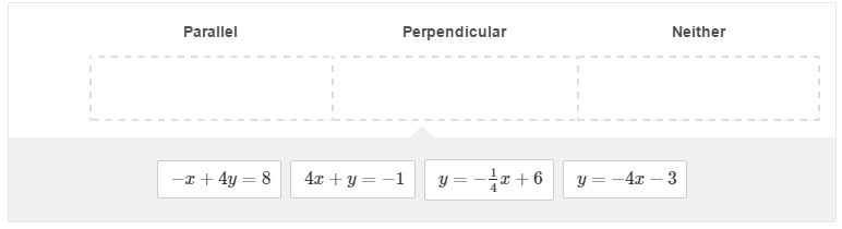 Is each line parallel, perpendicular, or neither parallel nor perpendicular to the-example-1