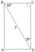 (10th GRADE GEOMTRY PLS PLS HELP) The diagonal of rectangle ABCD measures 2 inches-example-1