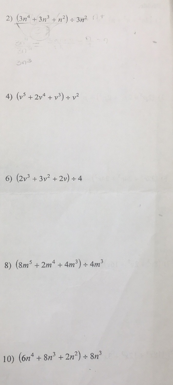 Dividing Polynomials.. I need these 5 answered-example-1