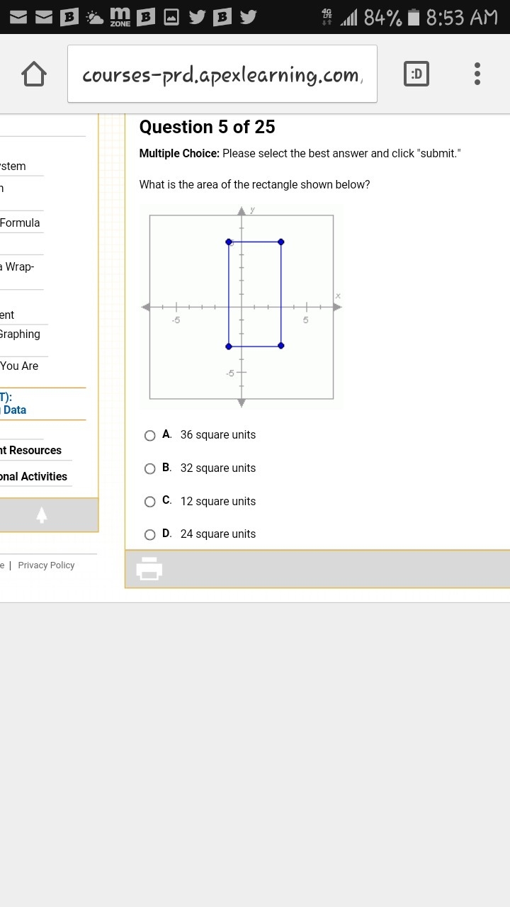 What is the area of the rectangle shown below?-example-1